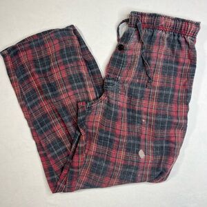 Fruit Of The Loom Sleepwear Mens Soft Black Red Plaid Drawstring Pants